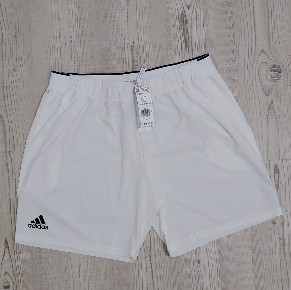 Mens Adidas Primegreen Aeroready White Tennis Shorts XL 7" Sporty Athletic